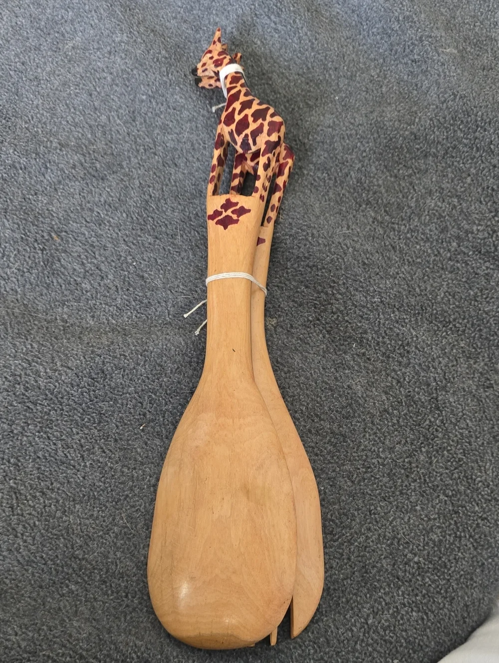 Handmade African salad serving set